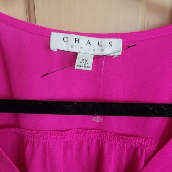 Fuchsia Woman's Plus sz 2X Chaus Shirt short sleeves - Picture 9 of 9